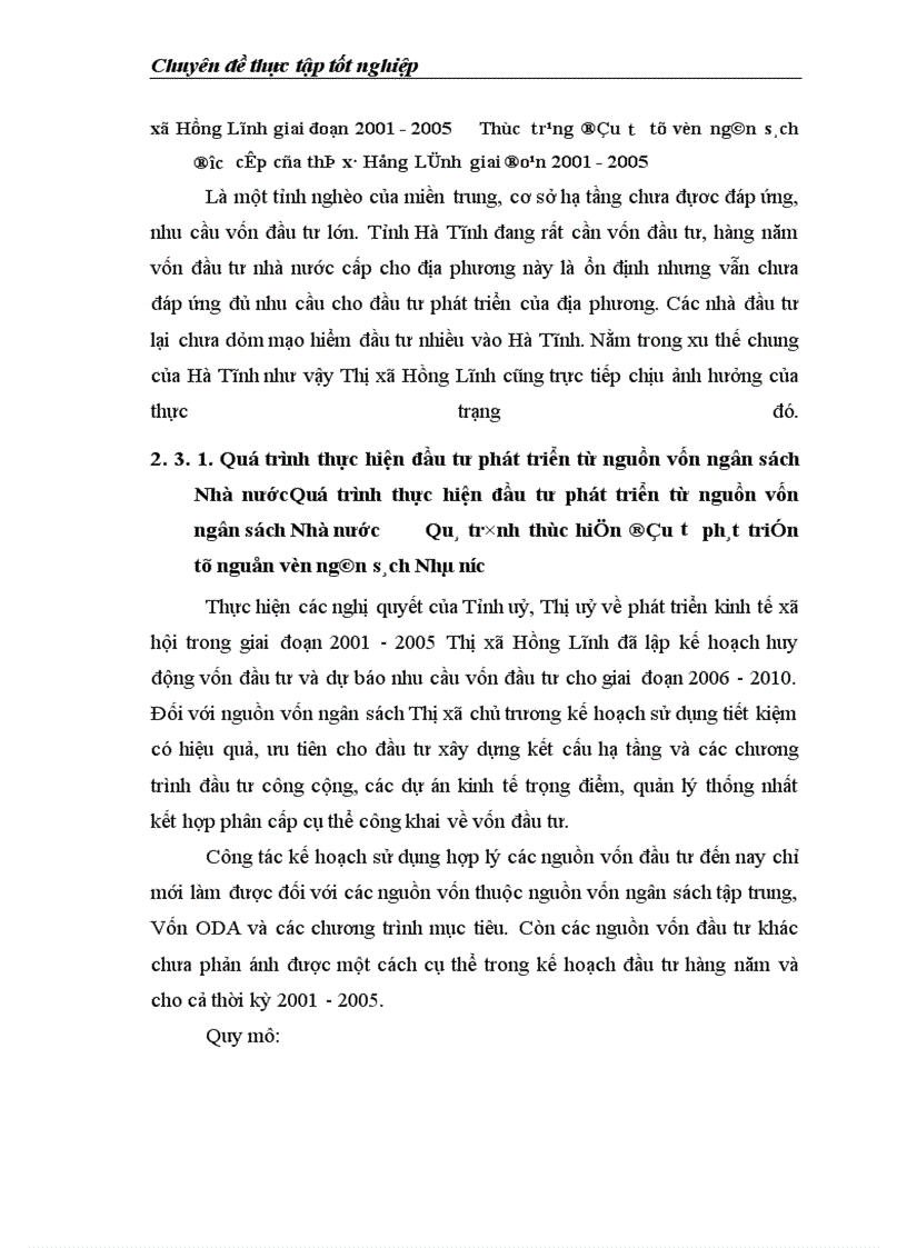 image for page Thực trạng và giải pháp sử dụng hiệu quả vốn đầu tư từ ngân sách cho đầu tư phát triển trên địa bàn thị xã Hồng Lĩnh (tỉnh Hà Tĩnh) giai đoạn 2000 - 2010