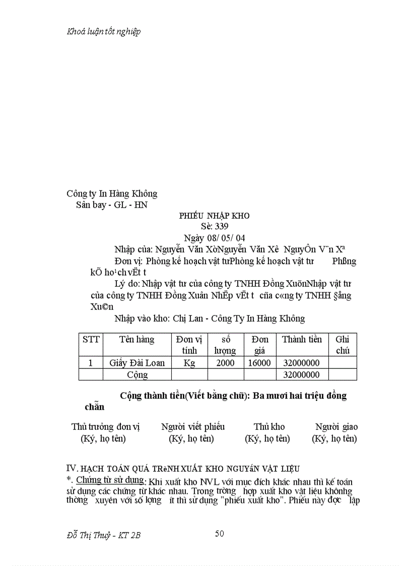 image for page Hoàn Thiện Hạch Toán Nguyên Vật Liệu tại công ty In Hàng Không .