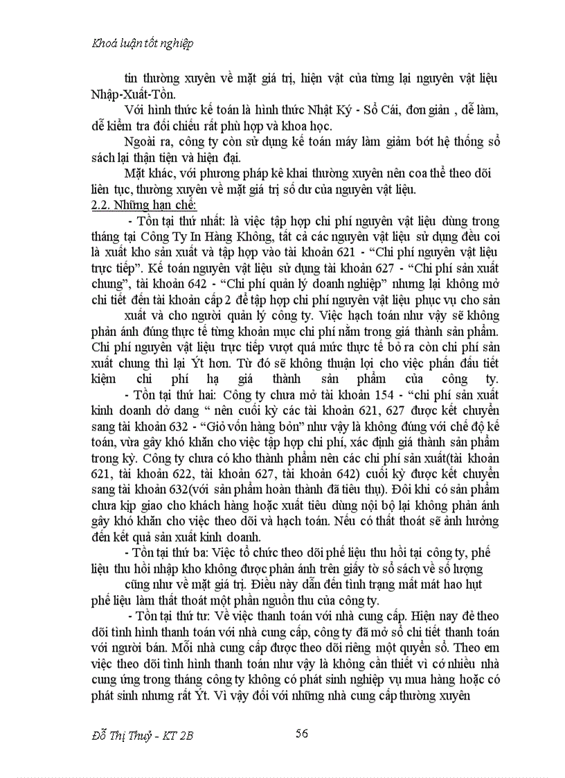 image for page Hoàn Thiện Hạch Toán Nguyên Vật Liệu tại công ty In Hàng Không .