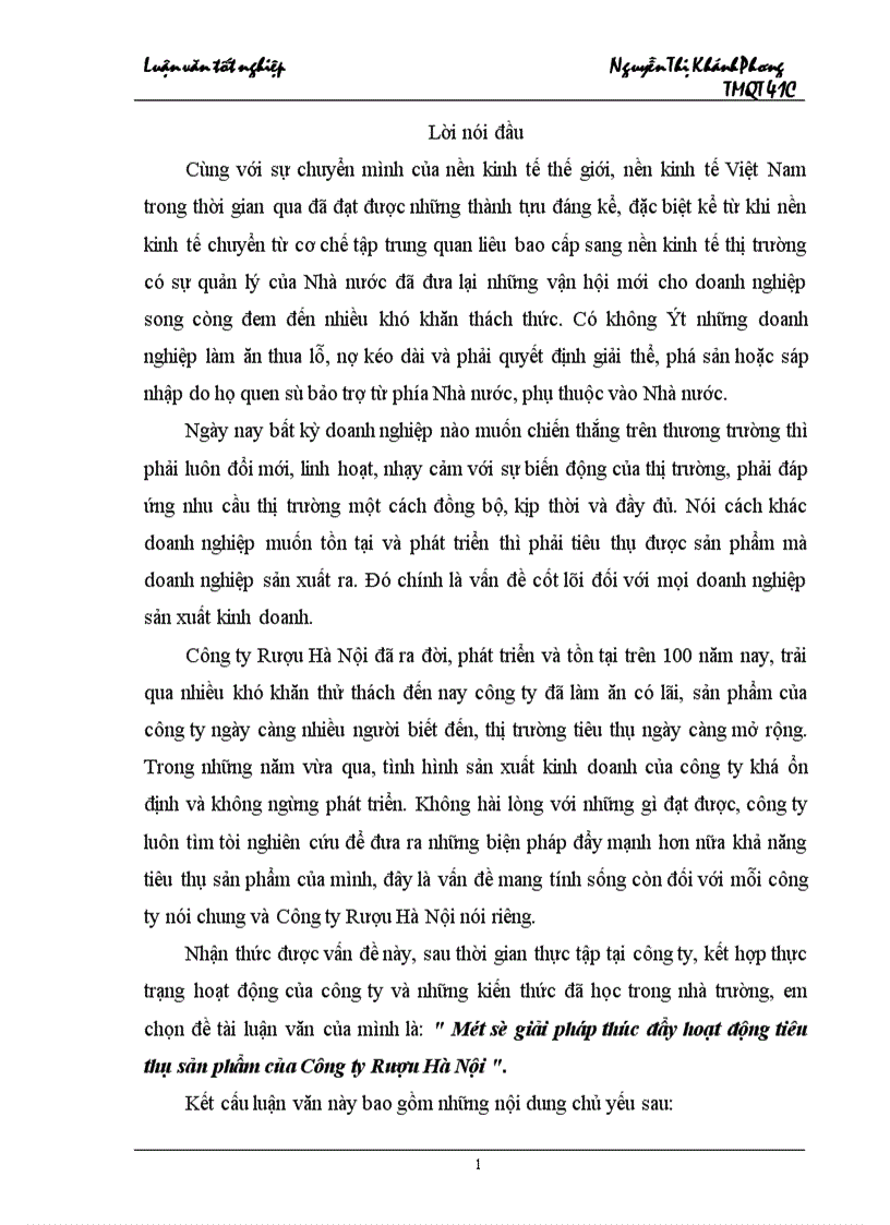 image for page Một số giải pháp thúc đẩy hoạt động tiêu thụ sản phẩm của Công ty Rượu Hà Nội