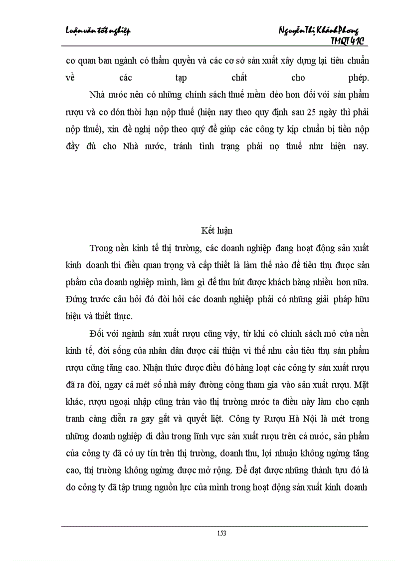 image for page Một số giải pháp thúc đẩy hoạt động tiêu thụ sản phẩm của Công ty Rượu Hà Nội