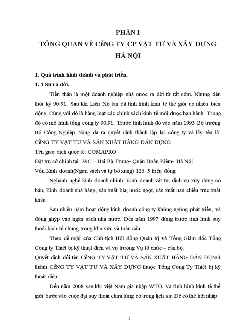 image for page Hoạt động kinh doanh công ty cp vật tư và xây dựng hà nội