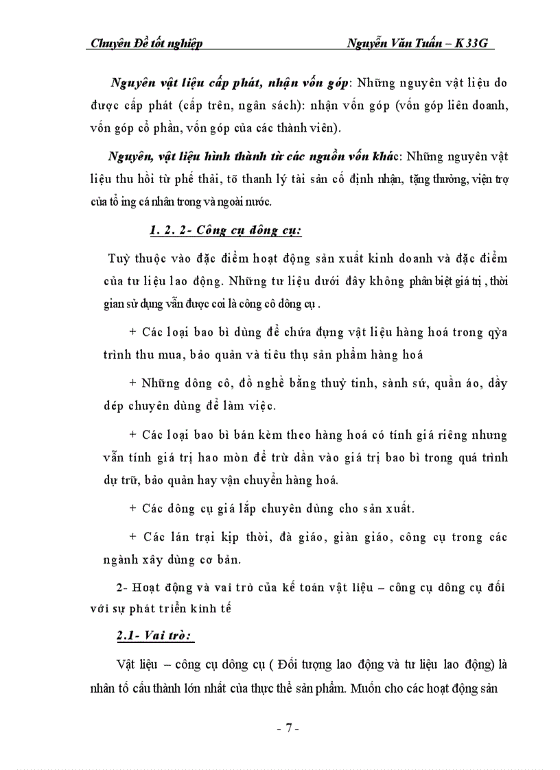 image for page Kế toán vật liệu - công cụ dụng cụ tại Công ty Môi Trường Ba Đình