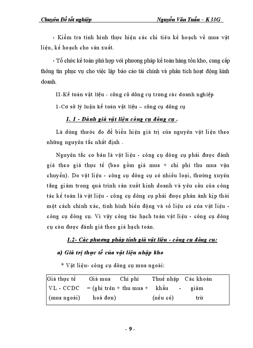 image for page Kế toán vật liệu - công cụ dụng cụ tại Công ty Môi Trường Ba Đình
