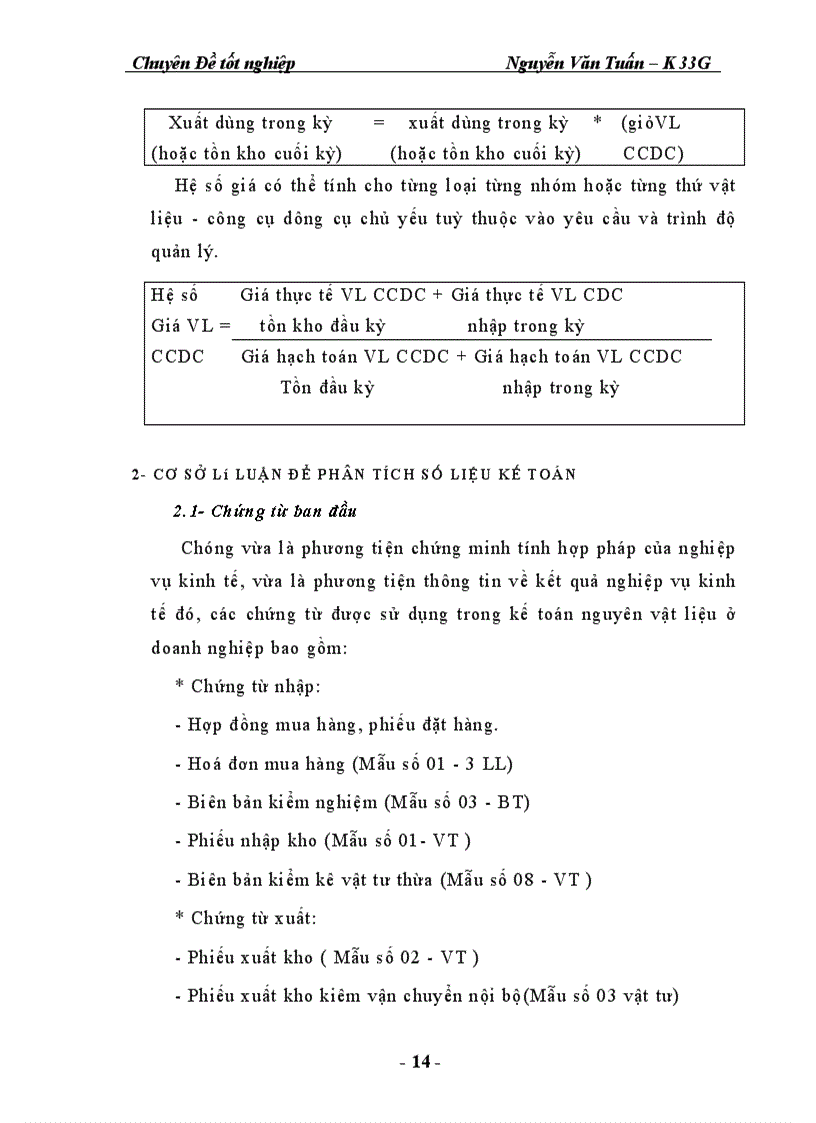 image for page Kế toán vật liệu - công cụ dụng cụ tại Công ty Môi Trường Ba Đình