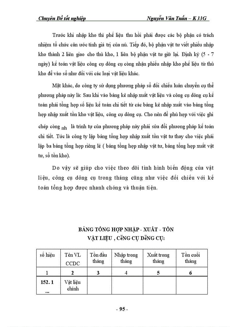 image for page Kế toán vật liệu - công cụ dụng cụ tại Công ty Môi Trường Ba Đình
