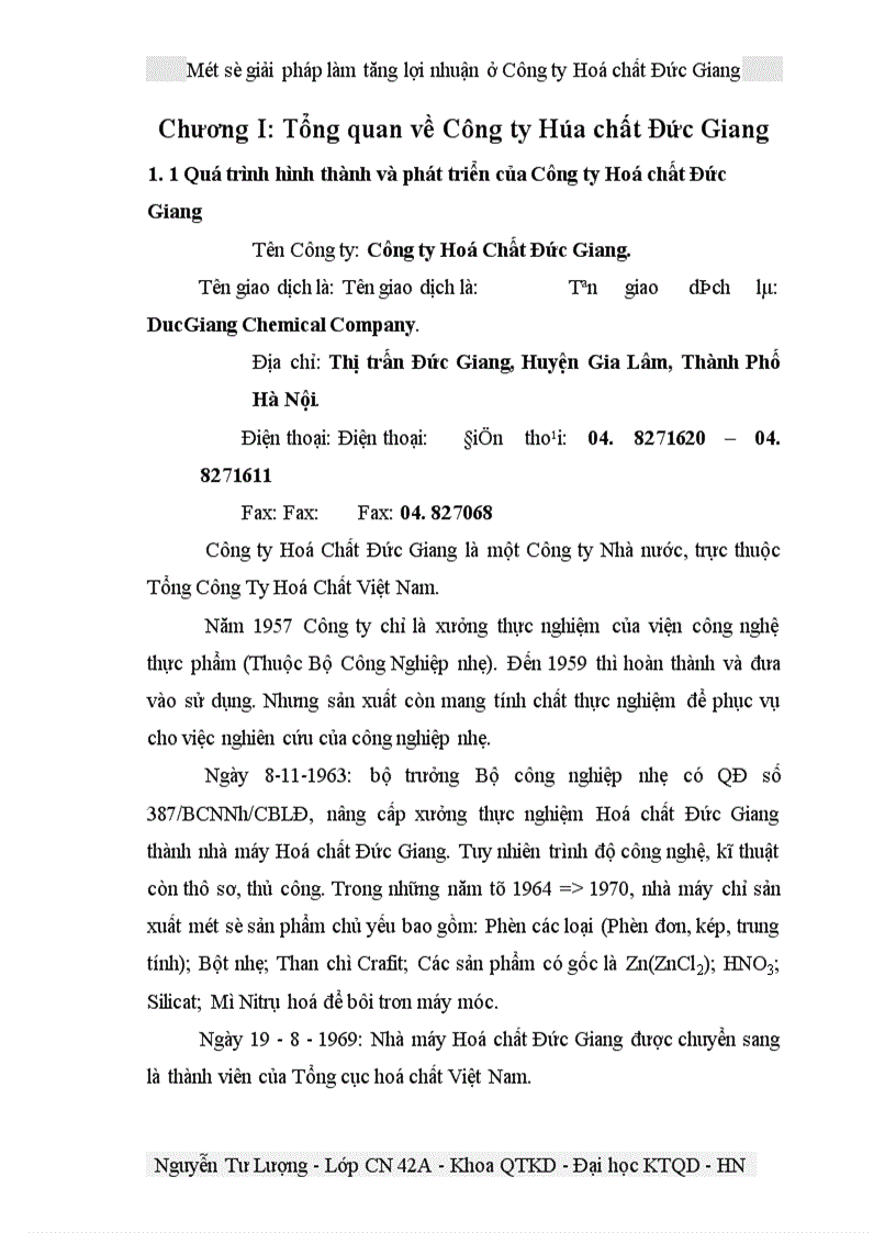 image for page Một số giải pháp làm tăng lợi nhuận ở Công ty Hoá chất Đức Giang