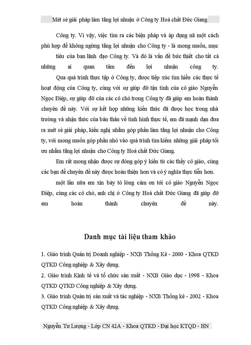 image for page Một số giải pháp làm tăng lợi nhuận ở Công ty Hoá chất Đức Giang