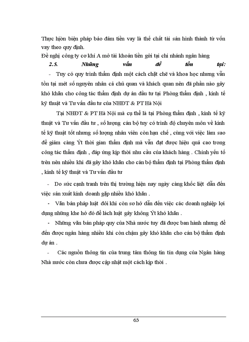 image for page Thẩm định dự án đầu tư và một số đề xuất nhằm nâng cao chất lượng công tác thẩm định dự án đầu tư tại NHĐT & PT Hà Nội