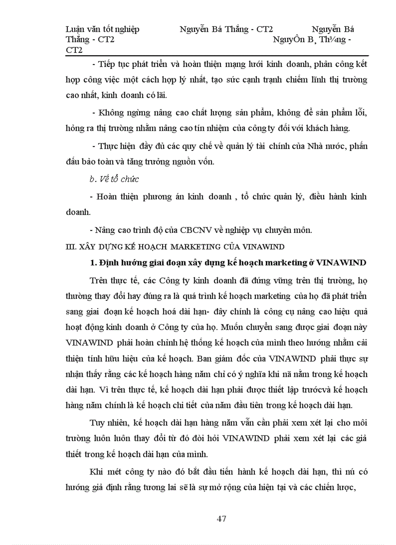 image for page Xây dựng kế hoạch marketing cho công ty trách nhiệm hữu hạn nhà nước một thành viên điện cơ thống nhất (VINAWIND)