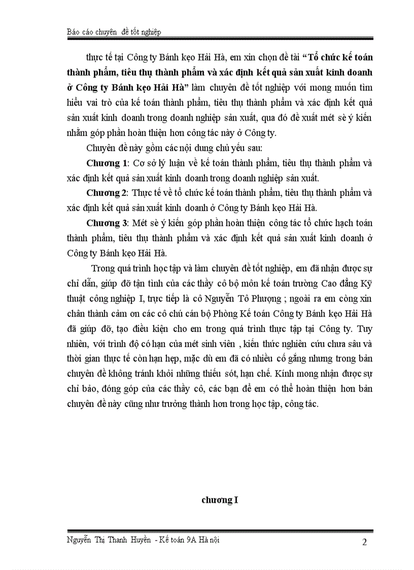 image for page Tổ chức kế toán thành phẩm, tiêu thụ thành phẩm và xác định kết quả sản xuất kinh doanh ở Công ty Bánh kẹo Hải Hà