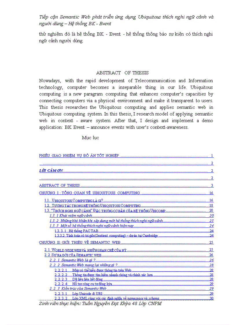 image for page Tiếp cận Semantic Web phát triển ứng dụng Ubiquitous thích nghi ngữ cảnh và người dùng – Hệ thống BK-Event