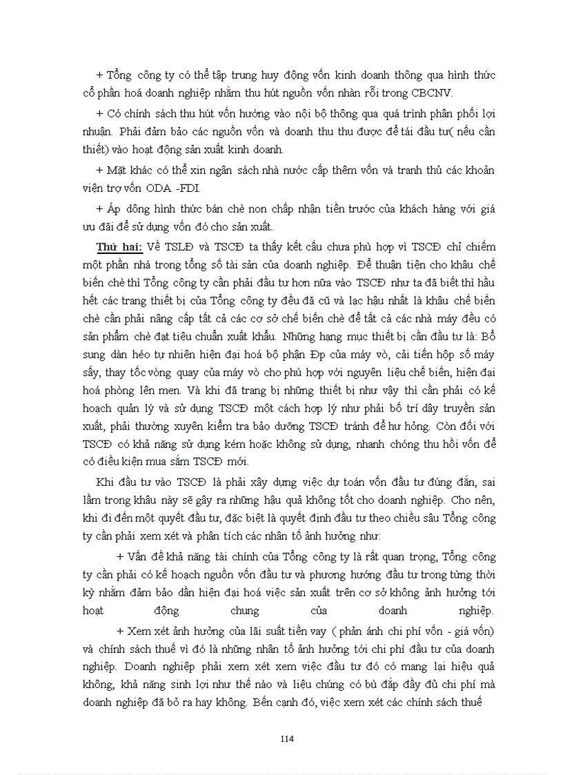 image for page Phân tích tình hình tài chính doanh nghiệp và những giải pháp góp phần nâng cao khả năng tài chính của Tổng công ty chè Việt nam