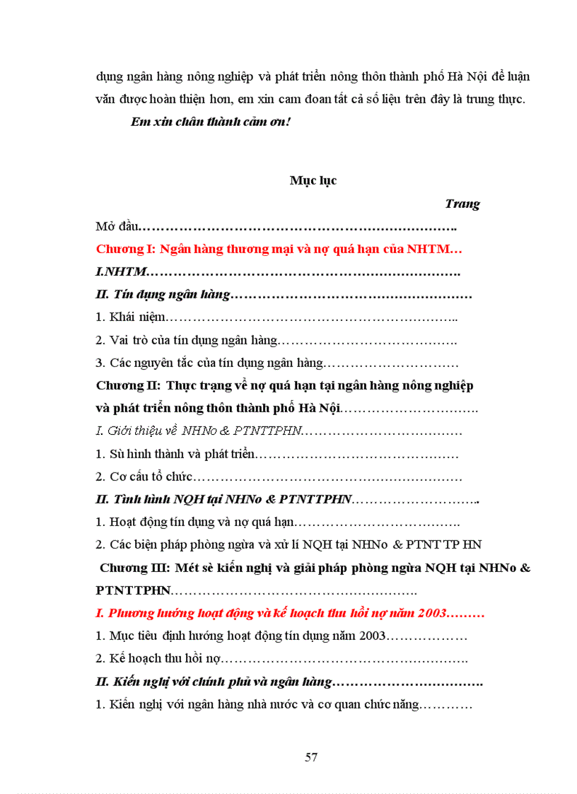 image for page Ngăn ngừa và xử lí nợ quá hạn tại Ngân hàng Nông Nghiệp và Phát Triển Nông Thôn Hà Nội