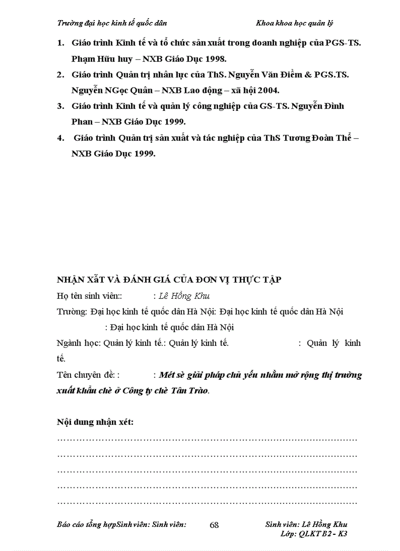 image for page Một số giải pháp chủ yếu nhằm mở rộng thị trường xuất khẩu chè ở Công ty chè Tân Trào