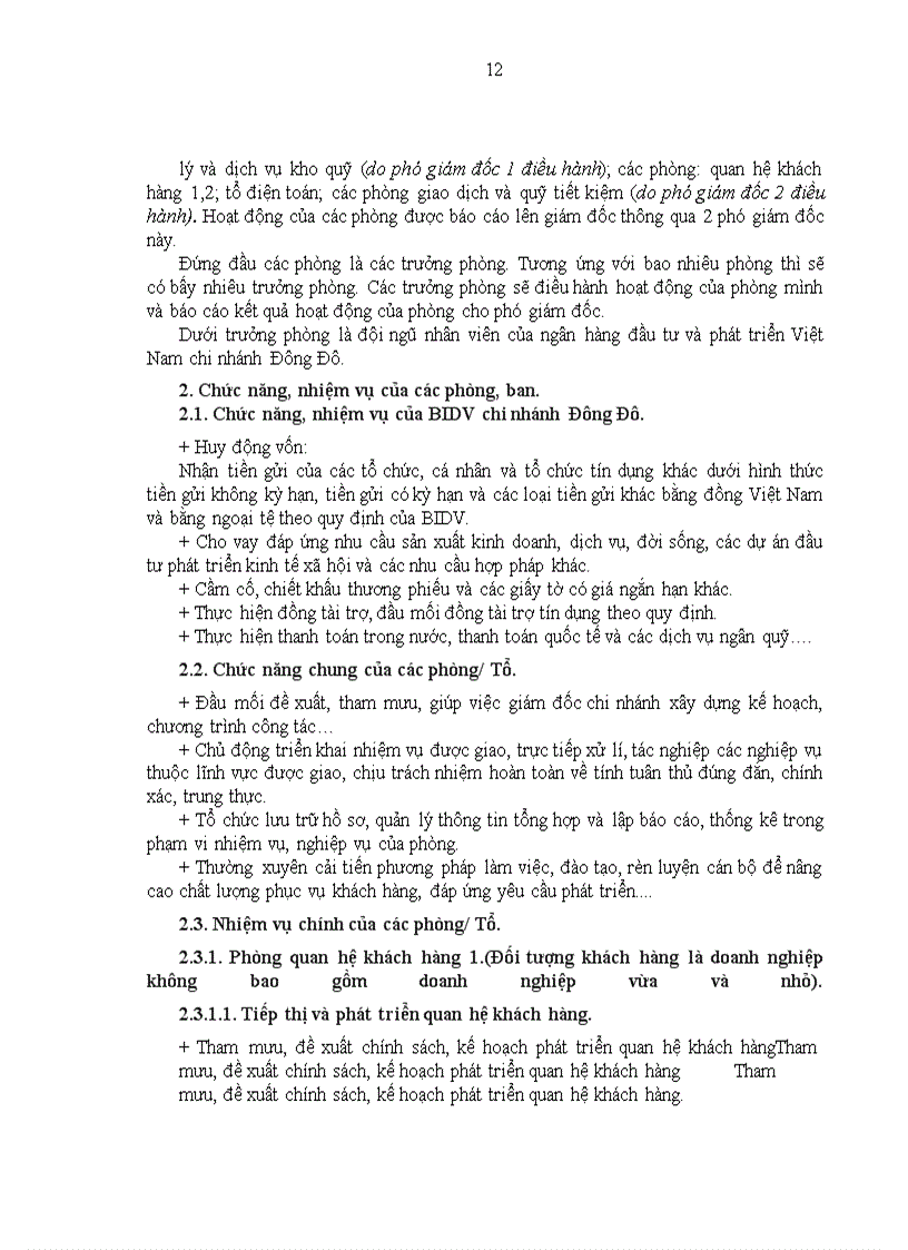 image for page Thực trạng các hoạt động của ngân hàng đầu tư và phát triển Việt Nam chi nhánh Đông Đô.
