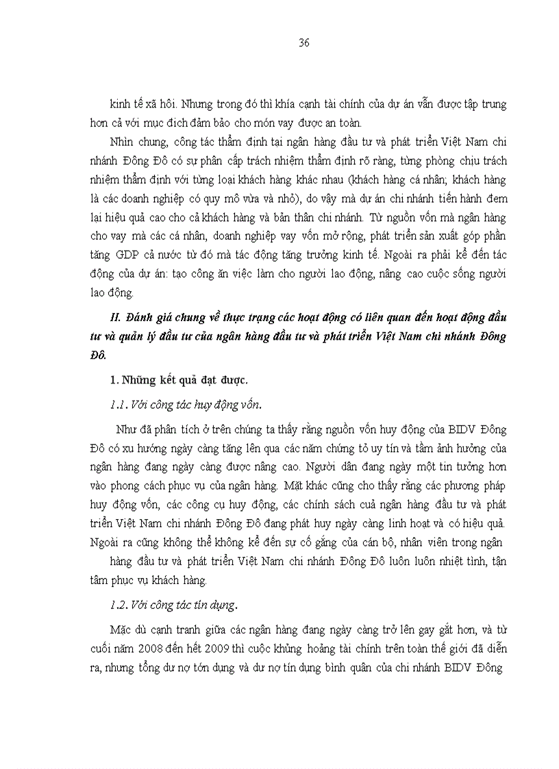 image for page Thực trạng các hoạt động của ngân hàng đầu tư và phát triển Việt Nam chi nhánh Đông Đô.