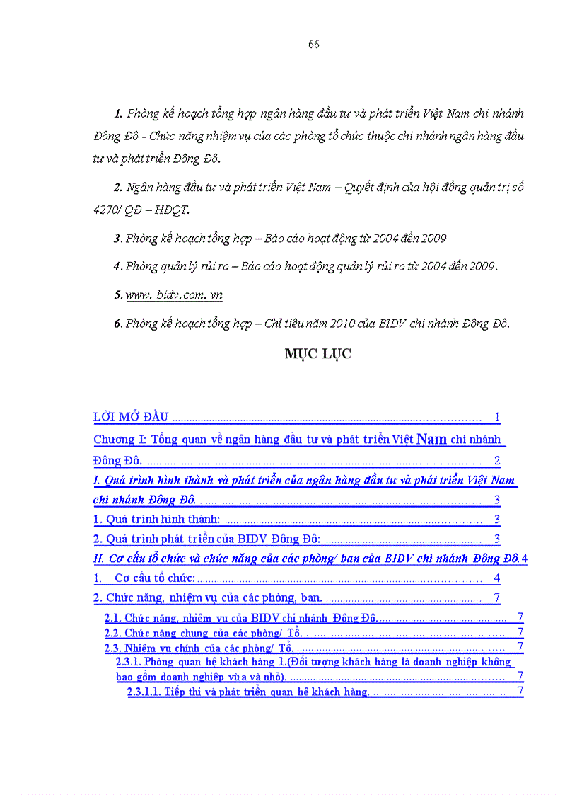 image for page Thực trạng các hoạt động của ngân hàng đầu tư và phát triển Việt Nam chi nhánh Đông Đô.