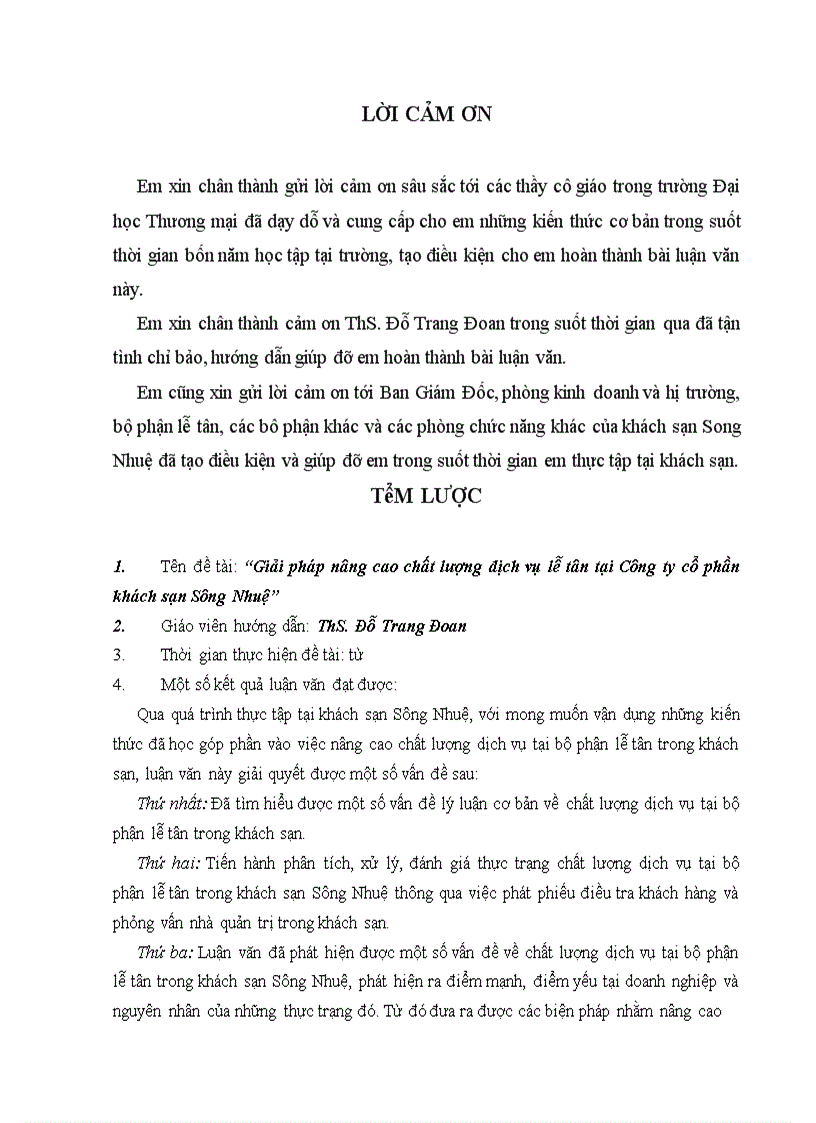 image for page Giải pháp nâng cao chất lượng dịch vụ lễ tân tại Công ty cổ phần khách sạn Sông Nhuệ
