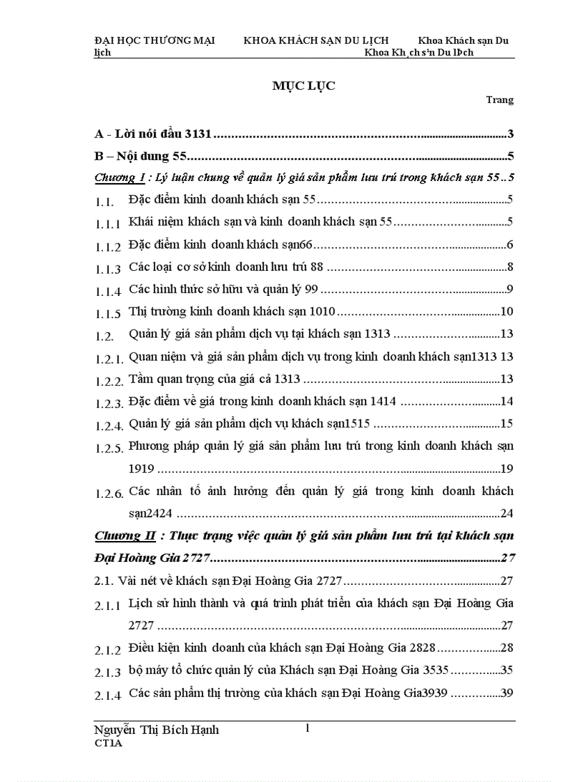 image for page Hoàn thiện công tác quản lý giá sản phẩm lưu trú tại “ Khách sạn Đại Hoàng Gia