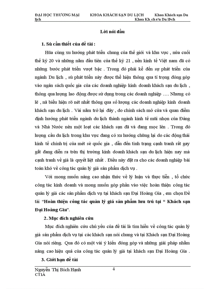 image for page Hoàn thiện công tác quản lý giá sản phẩm lưu trú tại “ Khách sạn Đại Hoàng Gia
