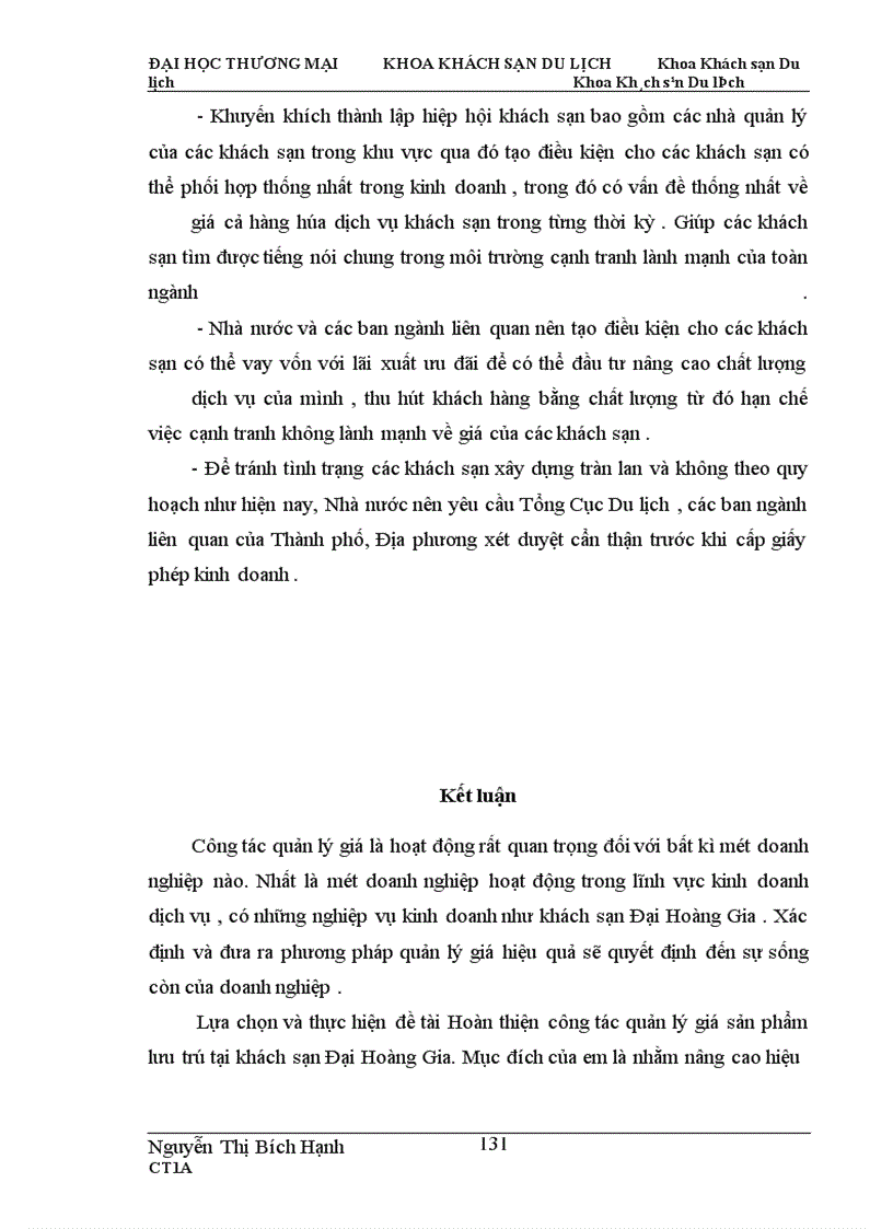 image for page Hoàn thiện công tác quản lý giá sản phẩm lưu trú tại “ Khách sạn Đại Hoàng Gia
