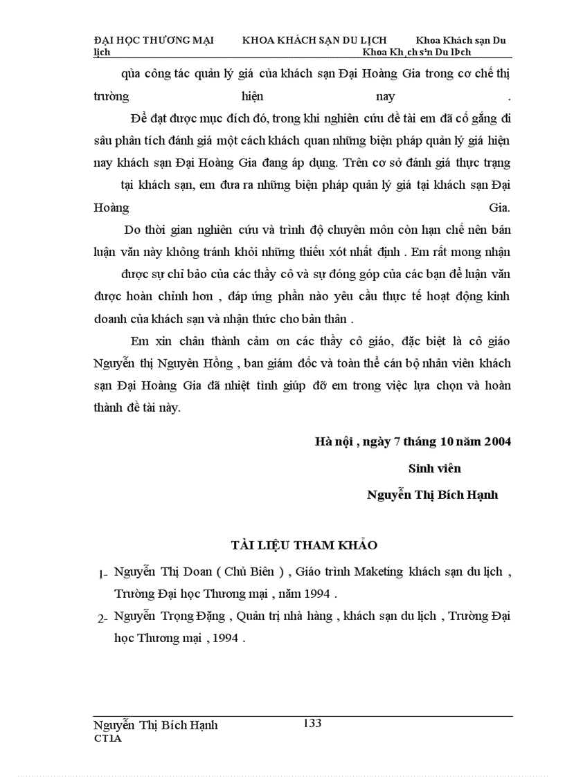 image for page Hoàn thiện công tác quản lý giá sản phẩm lưu trú tại “ Khách sạn Đại Hoàng Gia