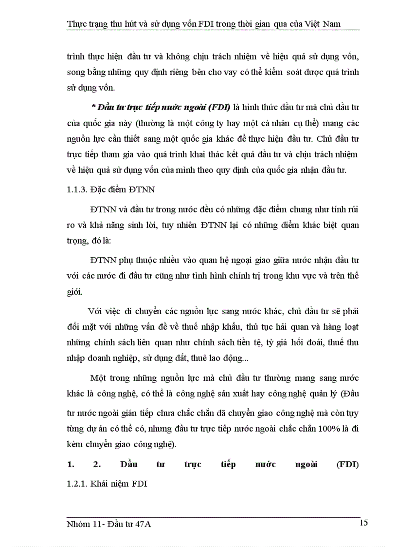 image for page Thực trạng thu hút và sử dụng vốn FDI trong thời gian qua của Việt Nam