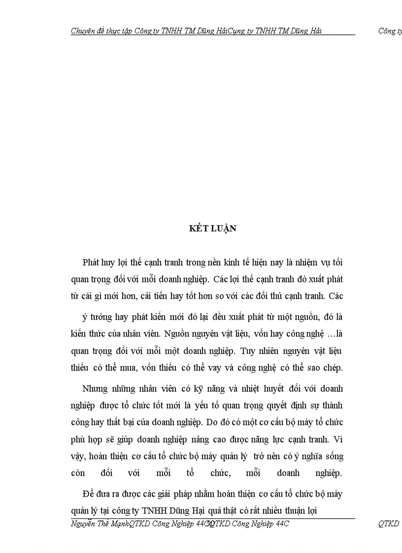 image for page Biện pháp nhằm hoàn thiện cơ cấu tổ chức quản lý tại công ty TNHH Dũng Hải