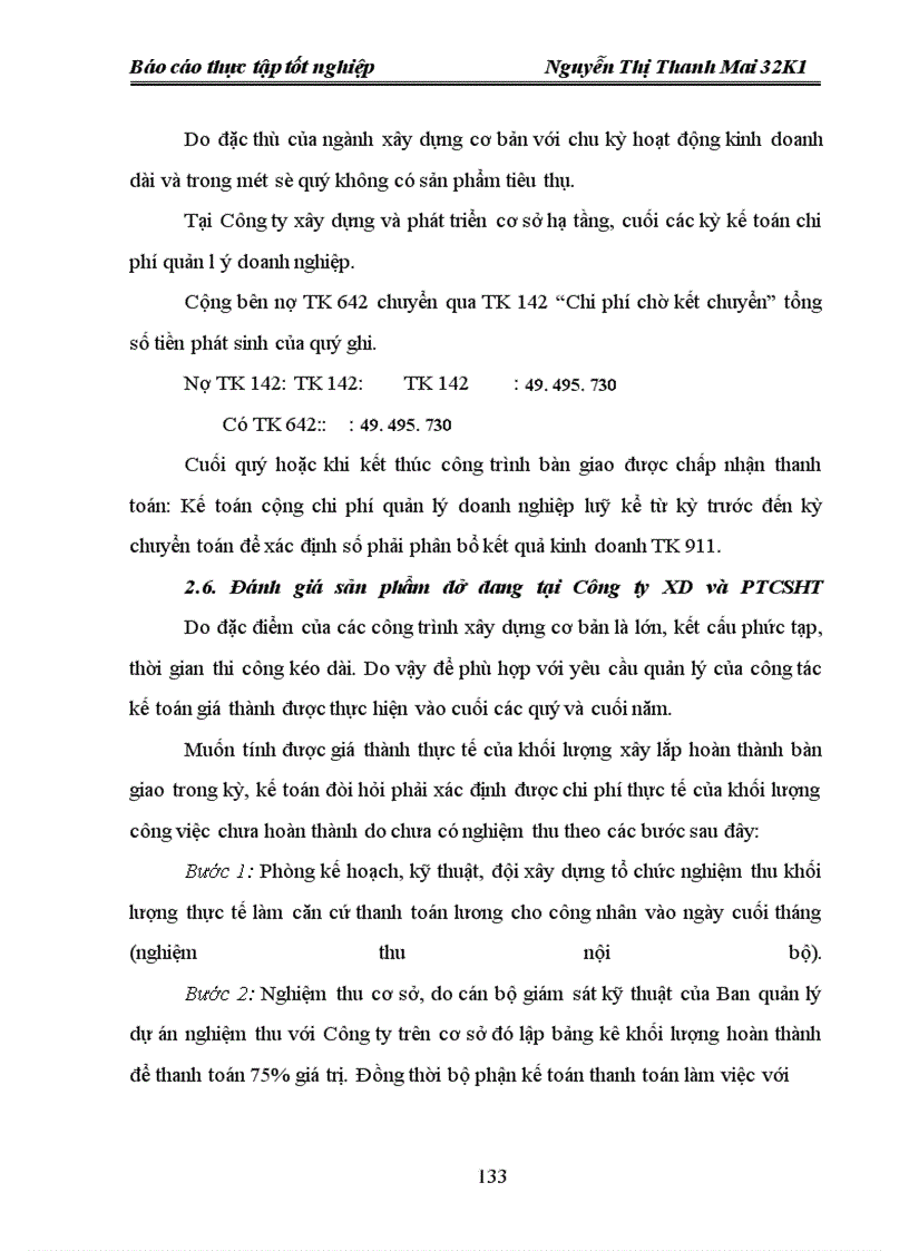image for page Tổ chức kế toán tổng hợp chi phí sản xuất và tính giá thành sản phẩm xây lắp ở Công ty xây dựng và phát triển cơ sở hạ tầng