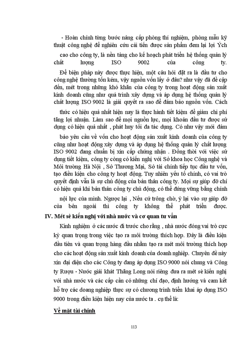 image for page Một số biện pháp nhằm góp phần xây dựng và phát triển Hệ thống quản lý chất lượng ISO 9002 tại Công ty Rượu - Nước giải khát Thăng Long