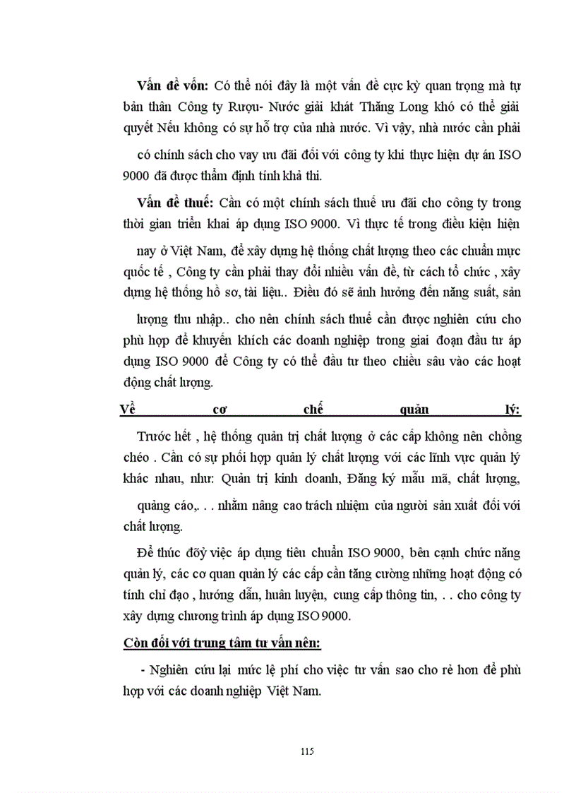 image for page Một số biện pháp nhằm góp phần xây dựng và phát triển Hệ thống quản lý chất lượng ISO 9002 tại Công ty Rượu - Nước giải khát Thăng Long