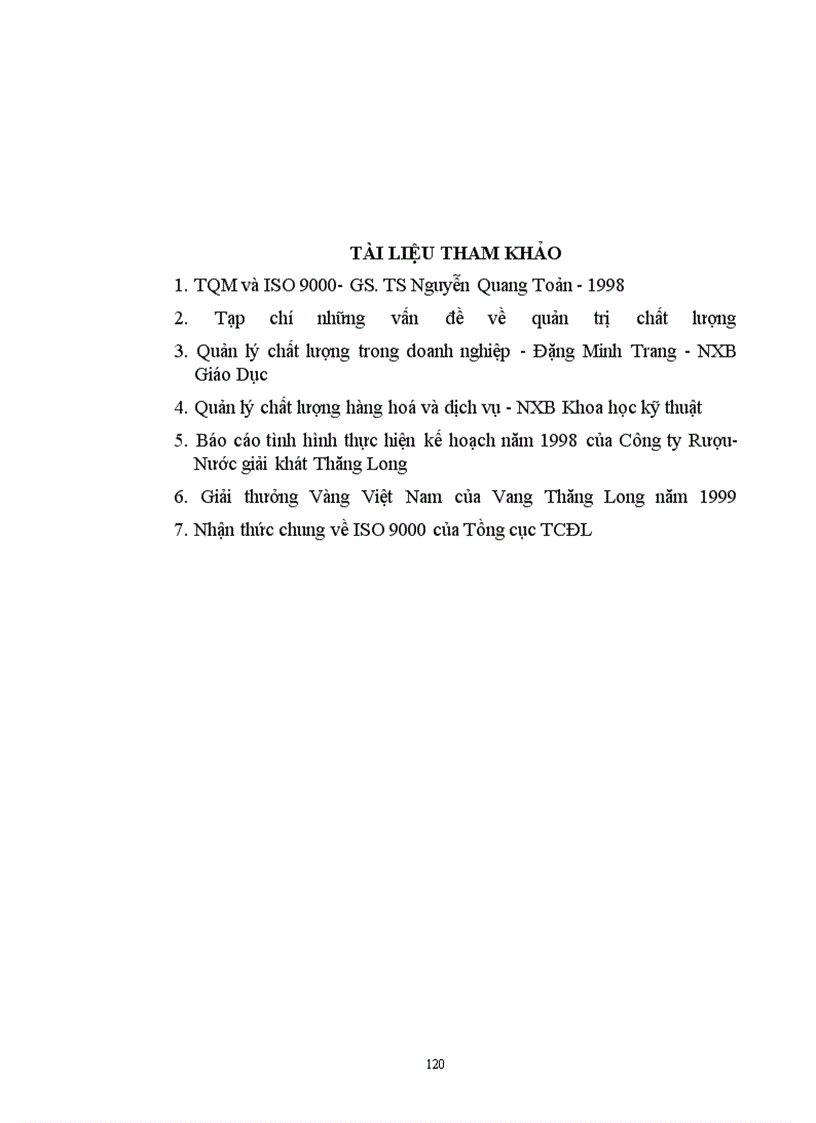 image for page Một số biện pháp nhằm góp phần xây dựng và phát triển Hệ thống quản lý chất lượng ISO 9002 tại Công ty Rượu - Nước giải khát Thăng Long