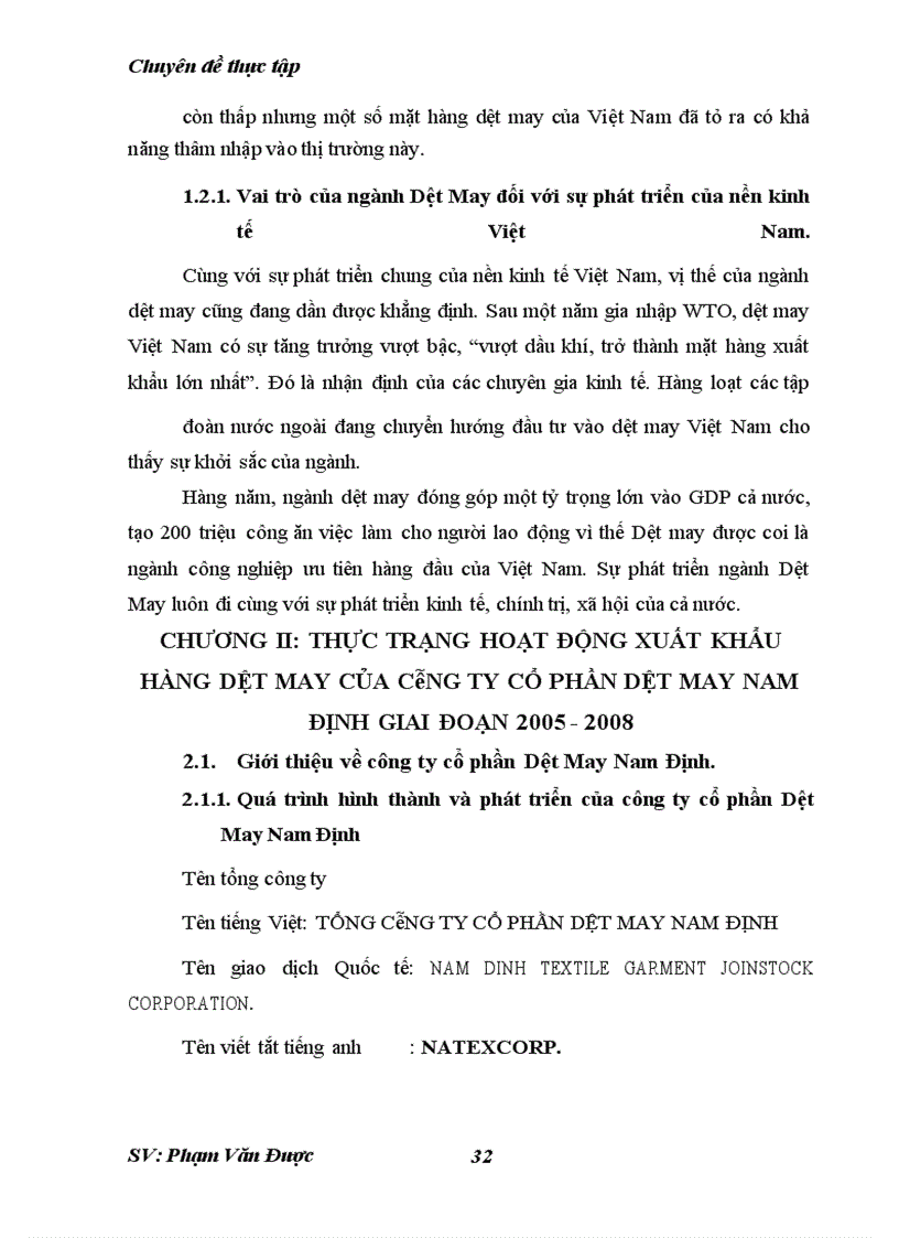 image for page Phương hướng và một số giải pháp nhằm thúc đẩy xuất khẩu của công ty cổ phần dệt may nam định.