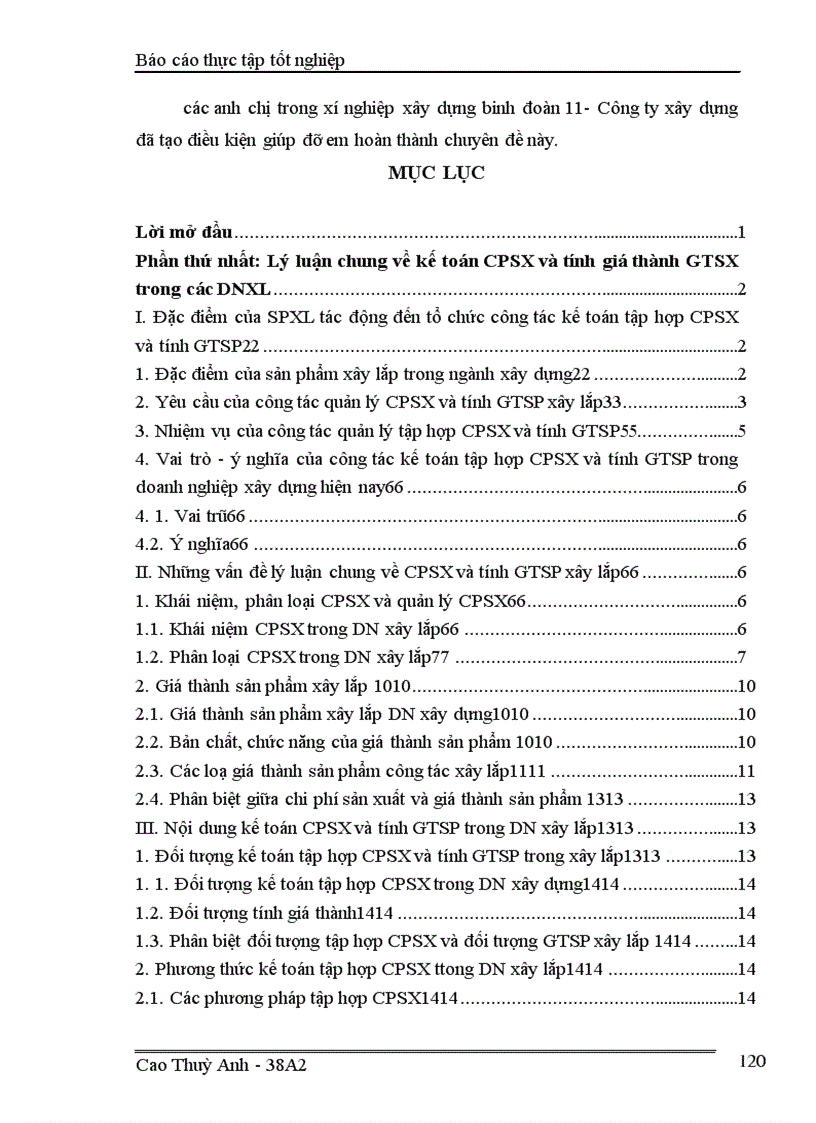 image for page Kế toán chi phí sản xuất và tính giá thành sản phẩm ở Xí nghiệp xây dựng Binh đoàn 11