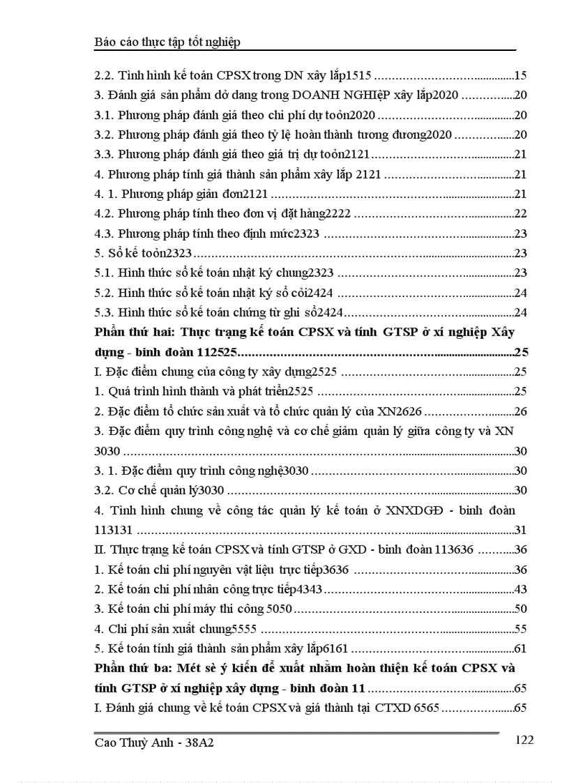 image for page Kế toán chi phí sản xuất và tính giá thành sản phẩm ở Xí nghiệp xây dựng Binh đoàn 11