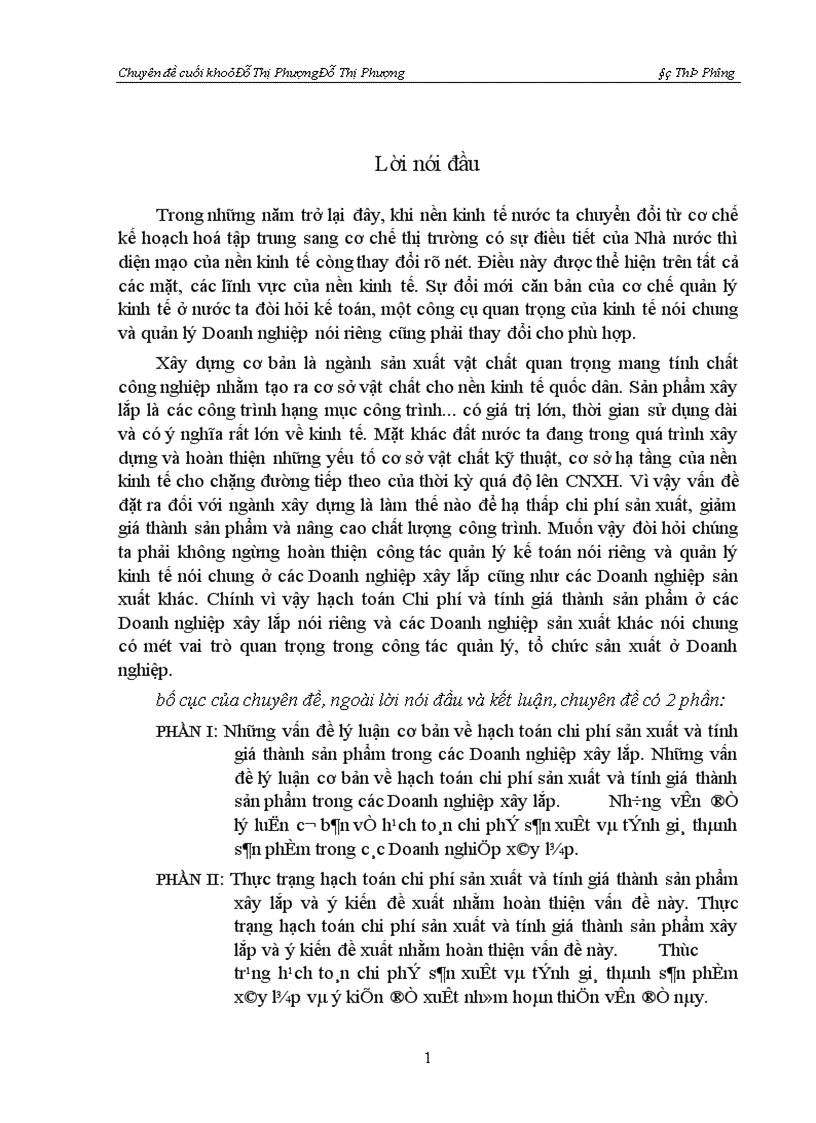 image for page Hạch toán chi phí sản xuất và tính giá thành sản phẩm xây lắp và ý kiến đề xuất nhằm hoàn thiện vấn đề này.