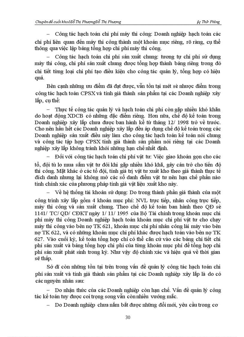 image for page Hạch toán chi phí sản xuất và tính giá thành sản phẩm xây lắp và ý kiến đề xuất nhằm hoàn thiện vấn đề này.