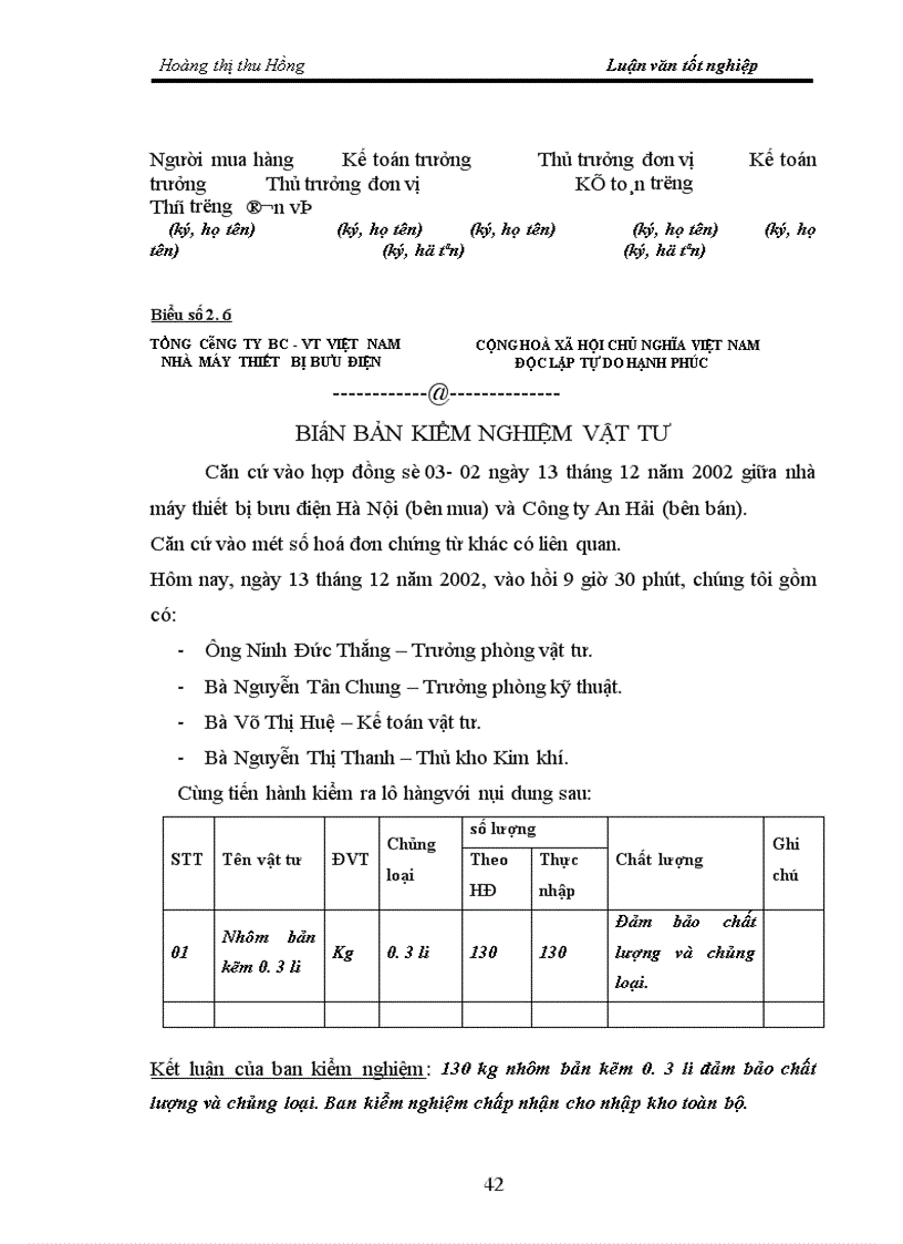 image for page Tình hình thực tế về công tác kế toán nguyên vật liệu tại nhà máy thiết bị bưu điện Hà nội
