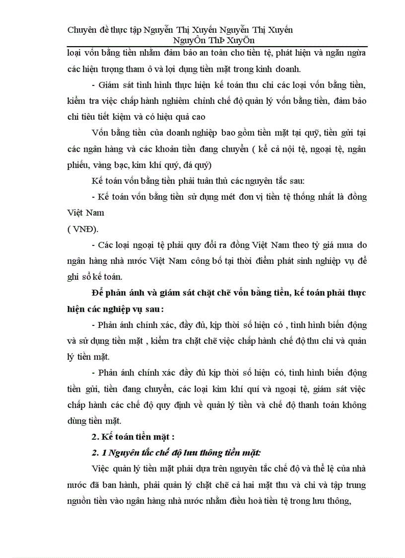 image for page Kế toán nghiệp vụ vốn bằng tiền và các khoản thanh toán