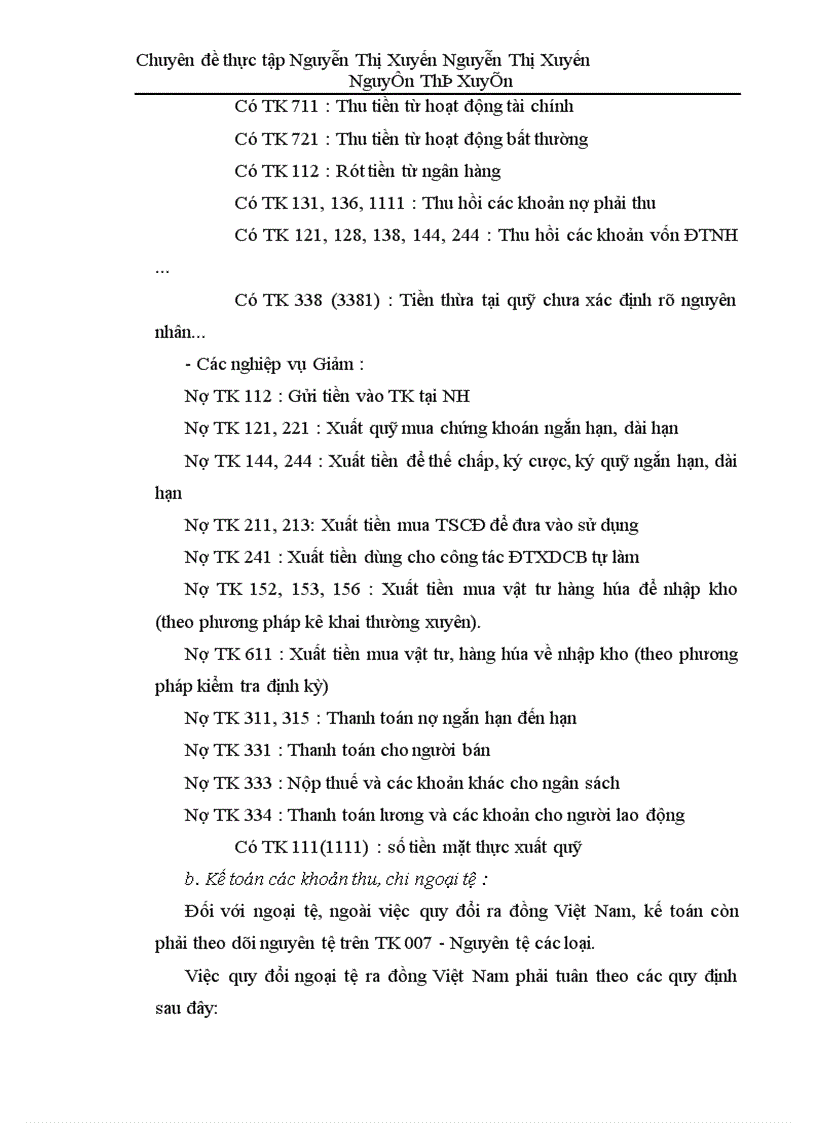 image for page Kế toán nghiệp vụ vốn bằng tiền và các khoản thanh toán