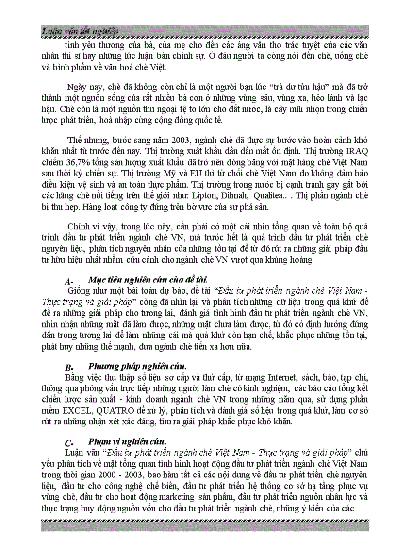 image for page Đầu tư phát triển ngành chè Việt Nam -Thực trạng và giải pháp