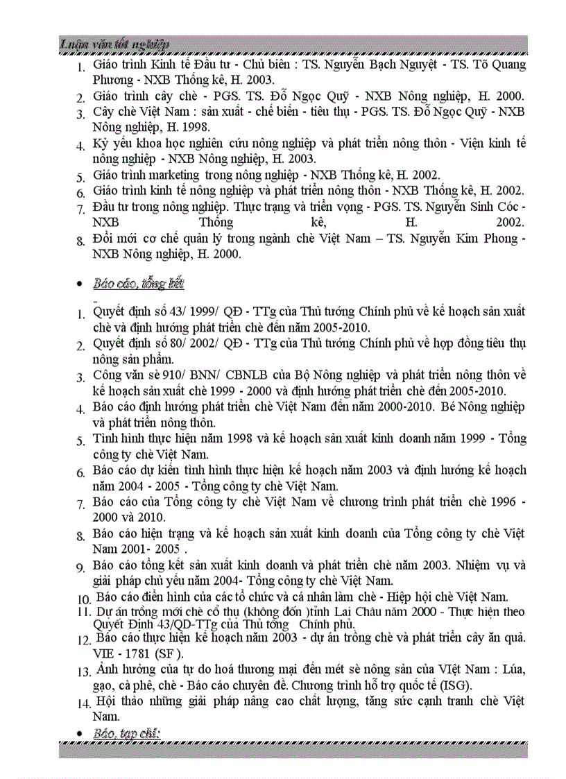 image for page Đầu tư phát triển ngành chè Việt Nam -Thực trạng và giải pháp