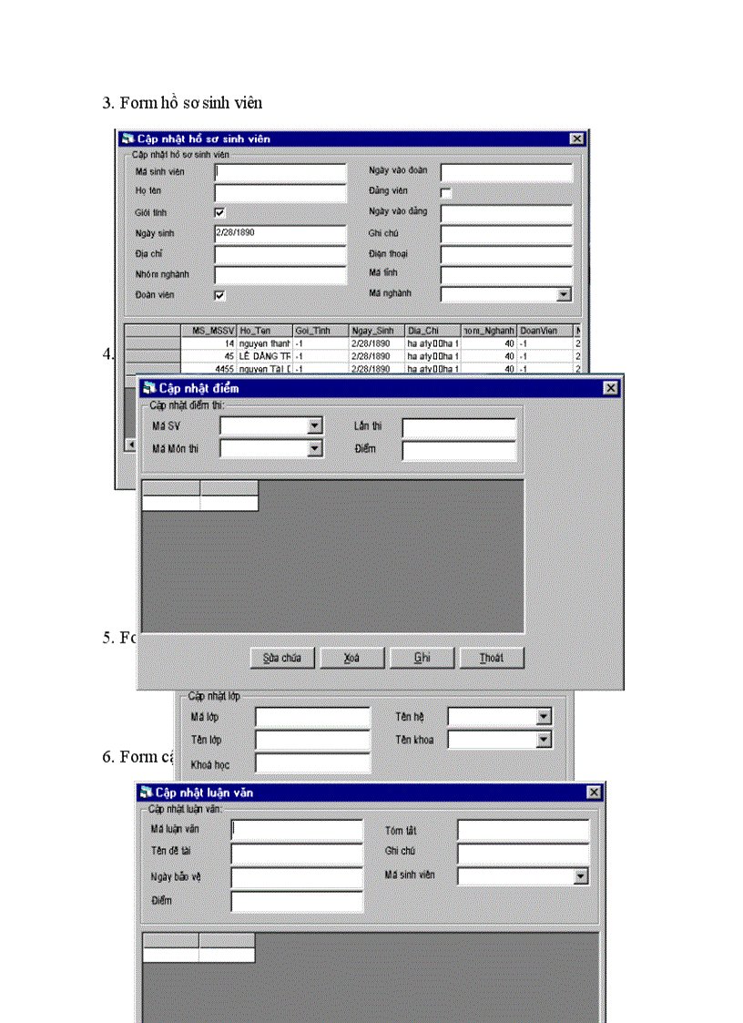 image for page Phần mềm quản lý sinh viên trong khoa.
