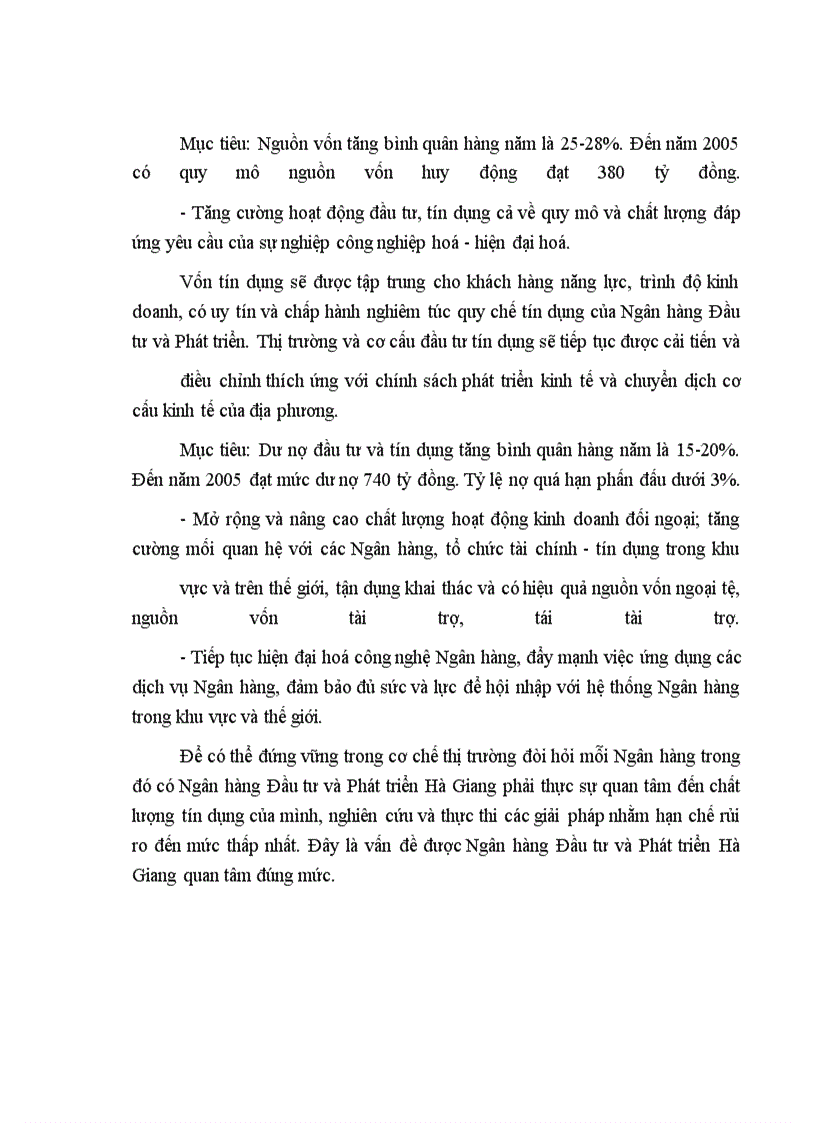 image for page Thực trạng và giải pháp nâng cao hiệu quả phòng ngừa và hạn chế rủi ro tín dụng trong hoạt động Ngân hàng tại Chi nhánh Ngân hàng Đầu tư và Phát triển Hà Giang