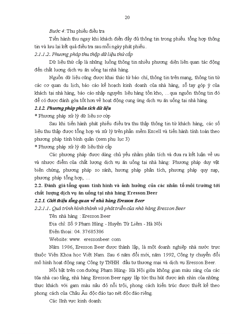 image for page Giải pháp nâng cao chất lượng dịch vụ ăn uống tại nhà hàng Eresson beer