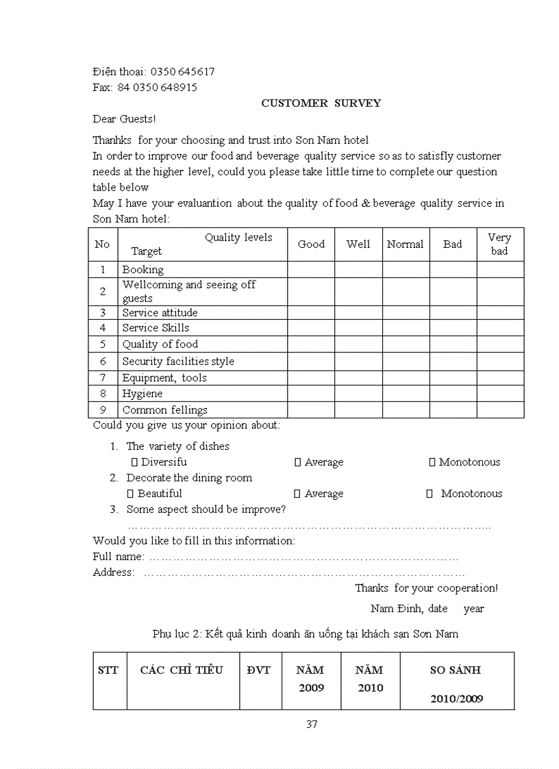 image for page Giải pháp nâng cao chất lượng dịch vụ ăn uống tại khách sạn Sơn Nam