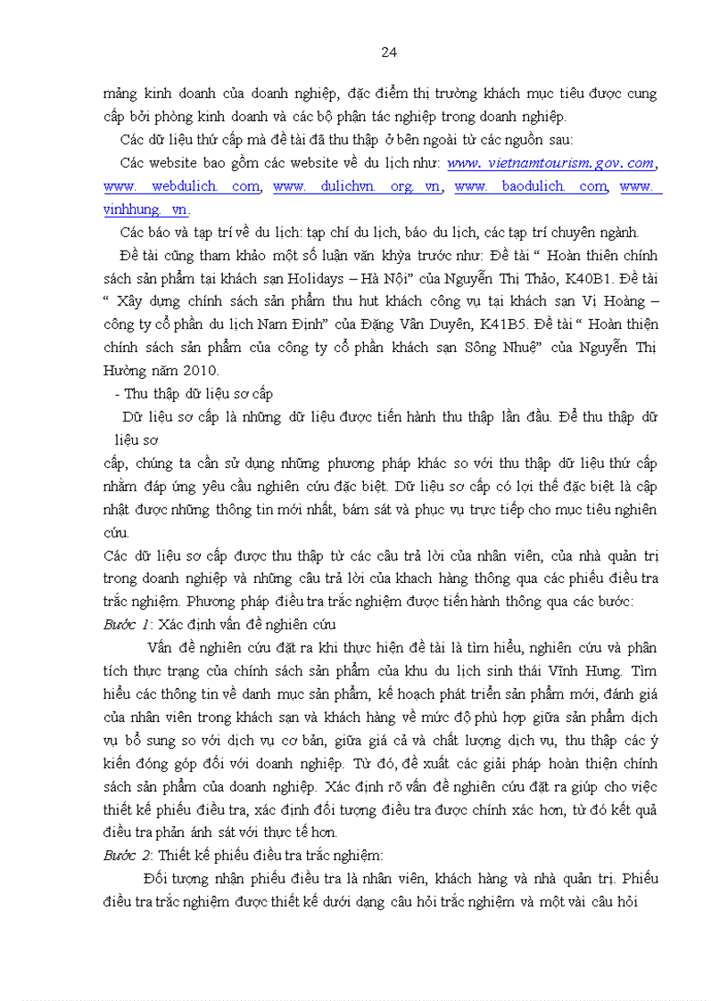 image for page Giải pháp hoàn thiện chính sách sản phẩm của Khu du lịch sinh thái Vĩnh Hưng