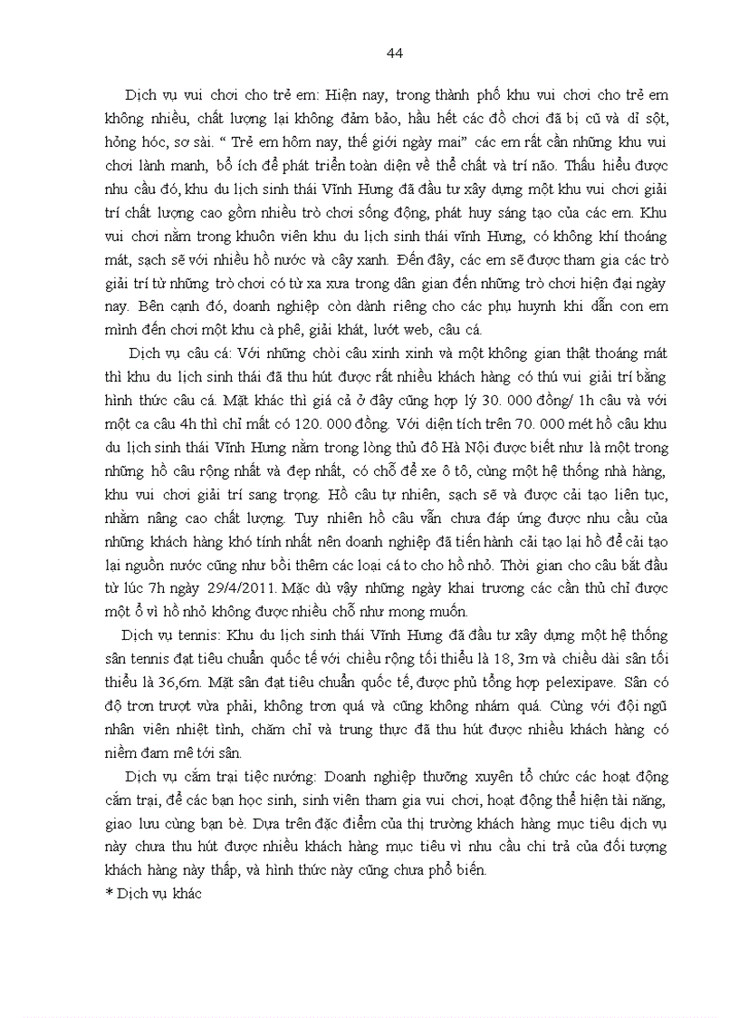 image for page Giải pháp hoàn thiện chính sách sản phẩm của Khu du lịch sinh thái Vĩnh Hưng