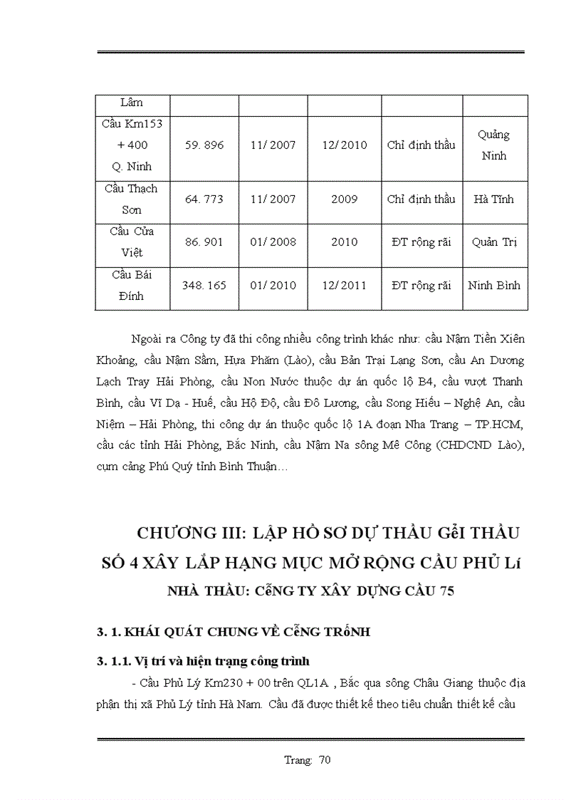 image for page Lập hồ sơ dự thầu công trình mở rộng ql1a đoạn km 213+240 – km 216+00, km 233+600 – km 235+885,2 và mở rộng cầu phủ lý gói thầu số 4: xây lắp hạng mục mở rộng câu phủ lỷ